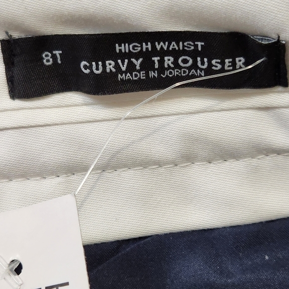 SIZE 8T LOFT Trouser Wool looking Black Grey color High waist dress pant NWT - Picture 14 of 15